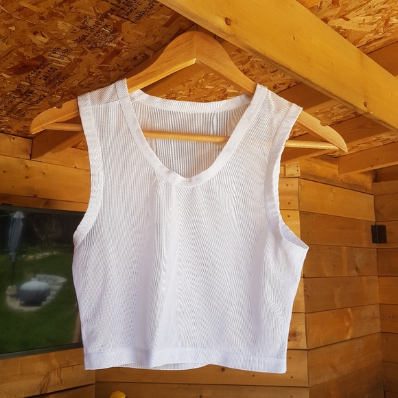 BuffBunny Sheer White Crop Top • XS - Picture 6 of 10